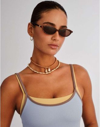Le Specs Duskfall - Occhiali da sole slim marroni-Marrone
