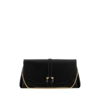 Ferragamo Black Leather Large Crossbody Bag