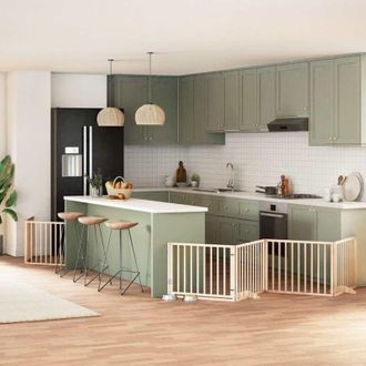 vidaXL Puerta Para Perros Plegable 10 Paneles Madera De &Aacute;lamo 800 Cm Vidaxl