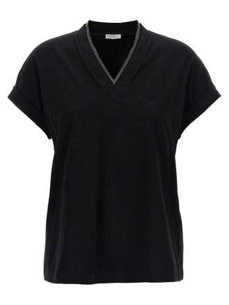 Brunello Cucinelli Brunello Cucinelli Zwarte Katoenen T-Shirt