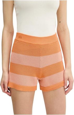 Lacoste Gestreepte Mesh Gebreide Shorts - Dames - Bermuda - Veelkleurig - S - Katoen - Korte Broeken
