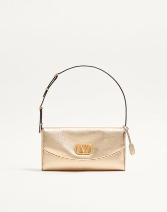Valentino Garavani Valentino Garavani DeVain Small Shoulder Bag in Laminated Nappa Leather Wo