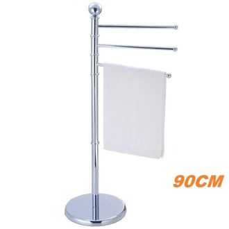 Trade Shop Trade Shop - Piantana Porta Asciugamani Arredo Bagno 3 Bracci Metallo Cromato 90cm