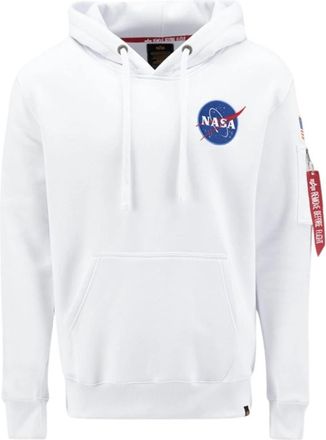 Alpha Industries Space Shuttle Hoodie - Heren - Hoodies - Wit - L - Katoen - Hoodies & sweatvesten