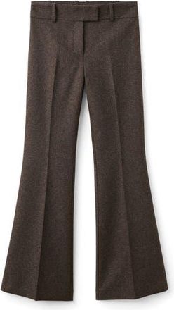 Mango Heathered Wool Blend Flare Pants in Brown at Nordstrom Rack, Size 2