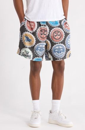 Criminal Damage Bottle Cap Shorts in Black Multi at Nordstrom, Size X-Large