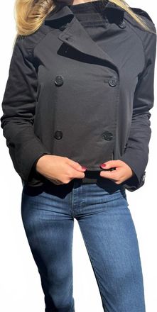 bobi Crop Trench Coat In Black