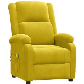 vidaXL Sill&oacute;n De Masaje De Terciopelo Amarillo Vidaxl