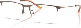 Emporio Armani 0ea1171 Rectangular Metal Frame Sunglasses with Tortoiseshell Tips