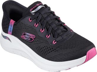 Skechers Womens Slip Ins Arch Fit 2.0 Easy Chic Running Sneakers in Black/Hot Pink - Size UK 4.5