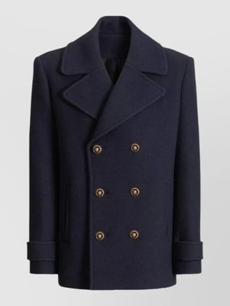 Balmain double breasted coat notch lapels buttons