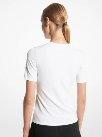 Michael Kors Stretch Viscose Short-Sleeve Sweater