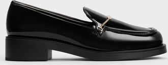 Charles & Keith Lexie Metallic-Accent Loafers