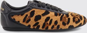 Dolce & Gabbana Sneakers low top in cavallino con stampa animalier e suola in gomma