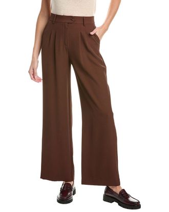 Shelli Segal Extended Tab Pleated Pant