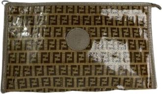 Fendi Pre-owned Leren Clutch - Dames - Vintage Clutch - Bruin - ONE Size - Leer - Vintage