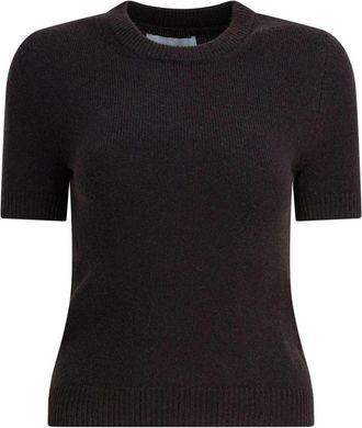 SA SU PHI Gebreide trui met korte mouwen - Dames - Cashmere truien - Bruin - XS - Kasjmier - Truien & Vesten