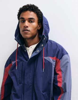 Collusion giacca da sci tecnica foderata in pile navy-blu navy
