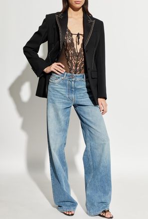 Versace Lace Bodysuit, Womens, Black