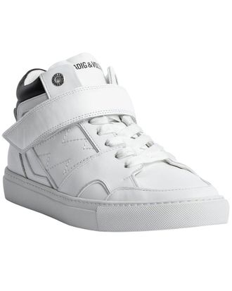 Zadig&Voltaire Mid Flash Smooth Leather Sneaker