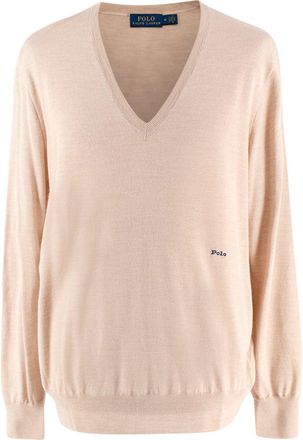 Ralph Lauren Polo Ralph Lauren Beige Fine Knit V neck Jumper Size M