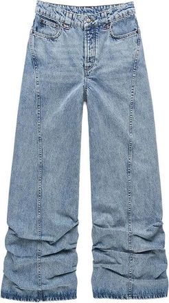Avavav Geplooide Jeans - Dames - Loose Fit Jeans - Blauw - W30 - Katoen - Jeans