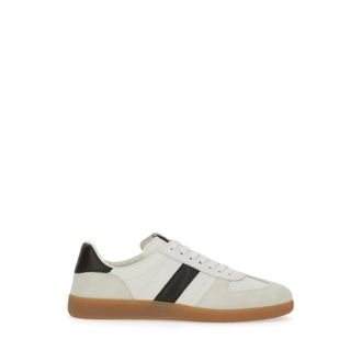 Tom Ford Sneakers, male, White, Size: 8 US Low-Top Leather and Suede Sneakers