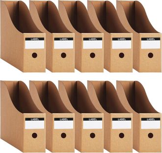 OEM Revistero De Papel Kraft Tama&ntilde;o A4, 10 Unidades, 9 Cm, Resistente, Caja De Almacenamiento De Documentos Y Papeler&iacute;a Para Revistas Con Etiquetas