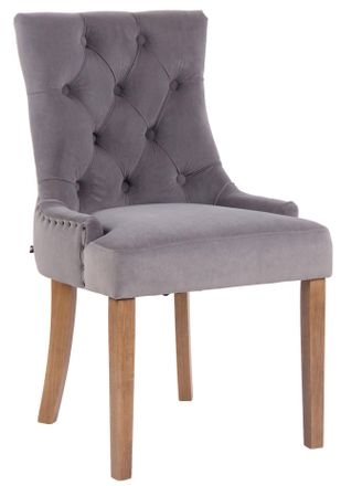 Clp Clp - Silla De Comedor Aberdeen En Terciopelo Gris Antiguo Claro
