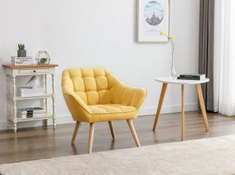 Vente-Unique Poltrona in Tessuto Giallo senape - CASERTA