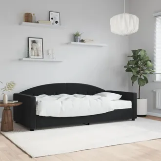 vidaXL Sof&aacute; Cama Con Colch&oacute;n Terciopelo Negro 90x200 Cm Vidaxl