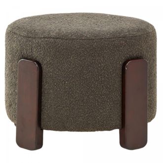 Venture Design Puf redondo de tela rizada &oslash;52,5cm - Gris oscuro