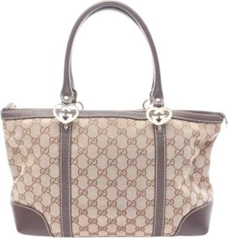 Gucci Pre-owned Handbags, female, Beige, Size: ONE SIZE Pre-owned Vintage Tote Bag