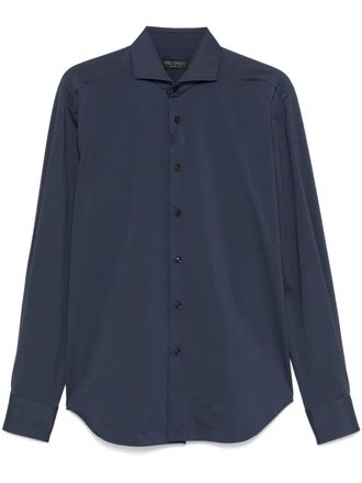 Dell'Oglio Overhemd met uitgesneden kraag - Blauw