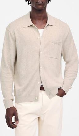 Madewell Lightweight Cotton & Linen Blend Cardigan in Heather Brown at Nordstrom Rack, Size Xx-Large