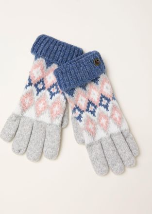 Fat Face FatFace Frankie Grey Fairisle Gloves