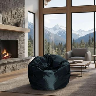 Talamo Italia Talamo Italia - Dmora Pouf &Eacute;l&eacute;gant, Couleur Noire, Mesure 65 X 50 X 65 Cm