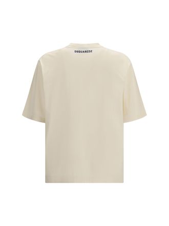 Dsquared2 Text-Print Cotton T-shirt - Ivory
