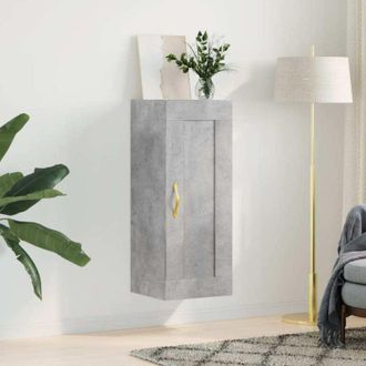 vidaXL Armario De Pared Madera Ingenier&iacute;a Gris Hormig&oacute;n 34,5x34x90 Cm Vidaxl