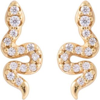 Astrid & Miyu Snake 18kt Gold-plated Stud Earrings - One Size