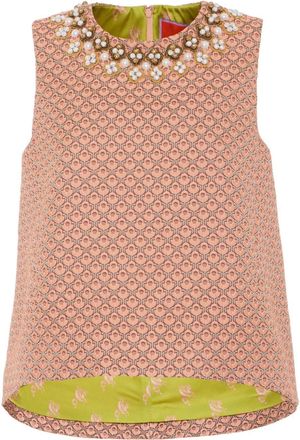 La DoubleJ La Scala embroidered top - women - Polyester/Polyamide - L - Pink