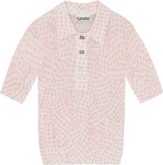 Ganni Top con motivo jacquard - Rosa