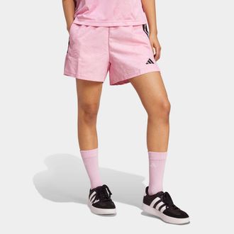 adidas Shorts ADIDAS SPORTSWEAR W TIRO Q3 SH, Damen, Gr. L, N-Gr, schwarz (true pink, schwarz), Obermaterial: 100% Polyester, Hosen Shorts, lockere Passform,