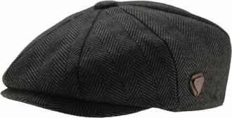 Generic Royal Stallion Wool Baker Boy Cap in Charcoal Check, Size: Large (59cm)