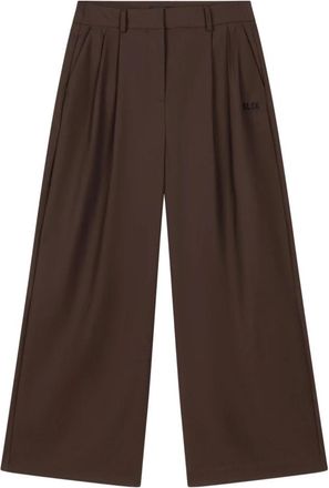 ALIX The Label Woven Wide Leg Pants - Dames - Wijde Broeken - Bruin - L - Polyester - Broeken