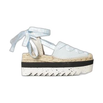 Stella McCartney Gaia Plateau Espadrilles - Dames - Schoenen - Blauw - Maat: 40 EU Jute