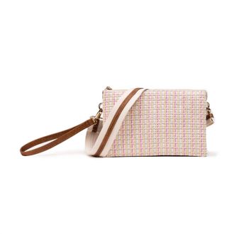 Jen & Co. Womens Izzy Woven Crossbody Bag In Multi Lavender