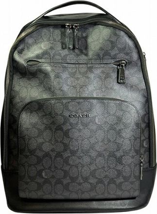 Coach Black Signature Line Backpack (Pre-Owned)