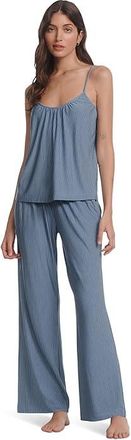 Eberjey Gisele Printed Cami Pants PJ Set Womens Pajama Sets Duo Stripe Slate Blue : XL, Lyocell/Modal/Spandex