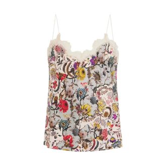 Roberto Cavalli Tops, Dames, Veelkleurig, S, Lace Floral Blouse